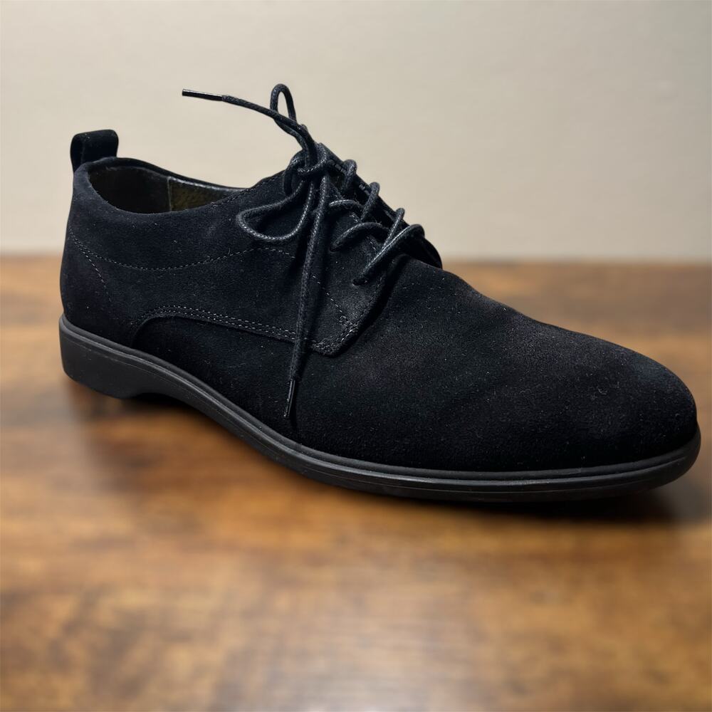Amberjack The Original Dress Shoes 9 Men Black Italian Suede Work Comfort Oxford